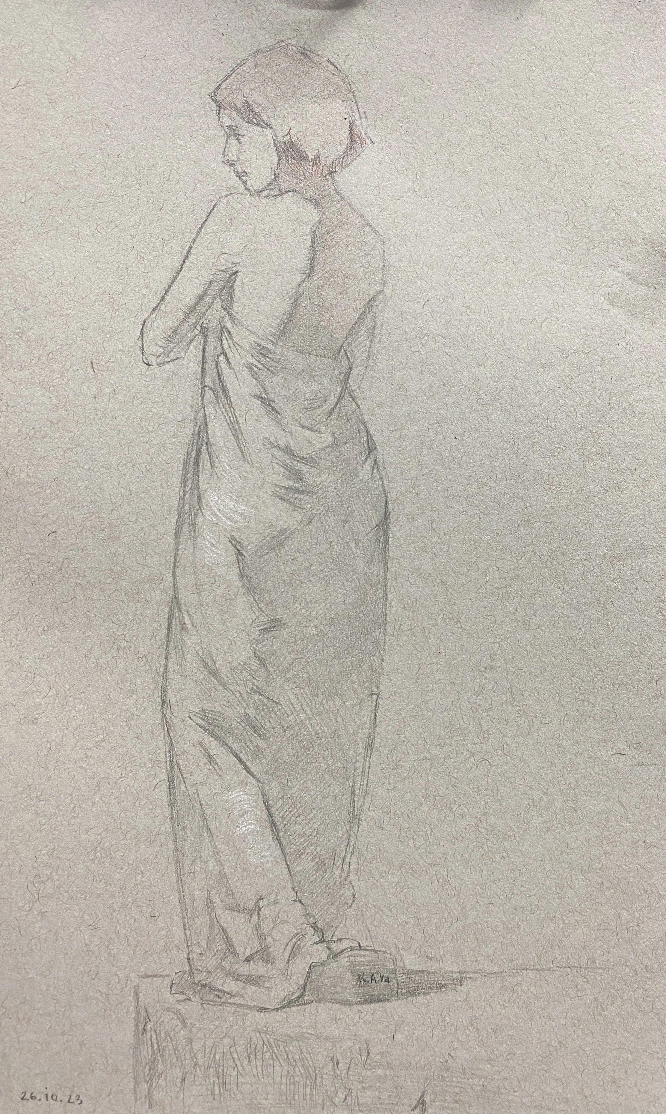Drappery study, 2023. pencil on paper - XXxYYcm