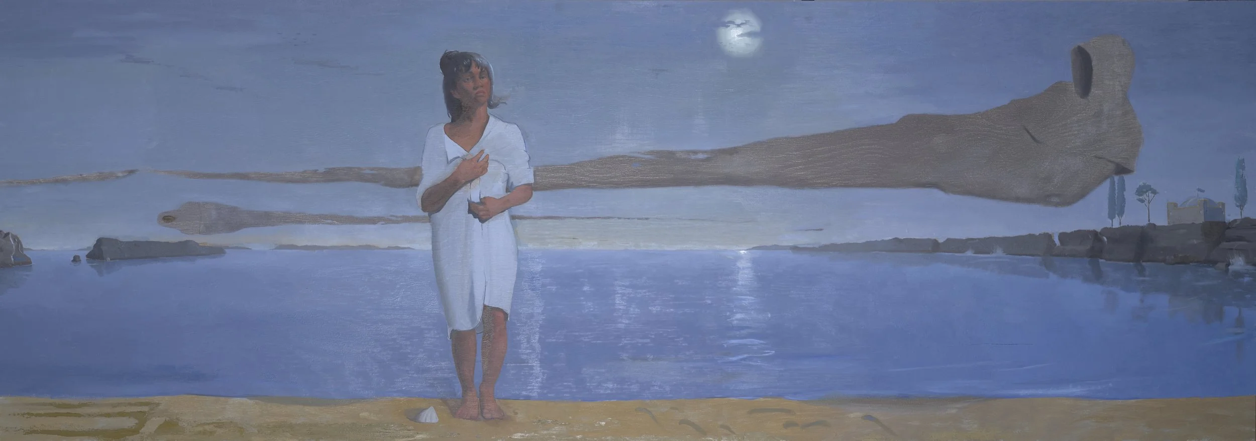 Afruditeh, 2026. Oil on Wood - 83x236cm