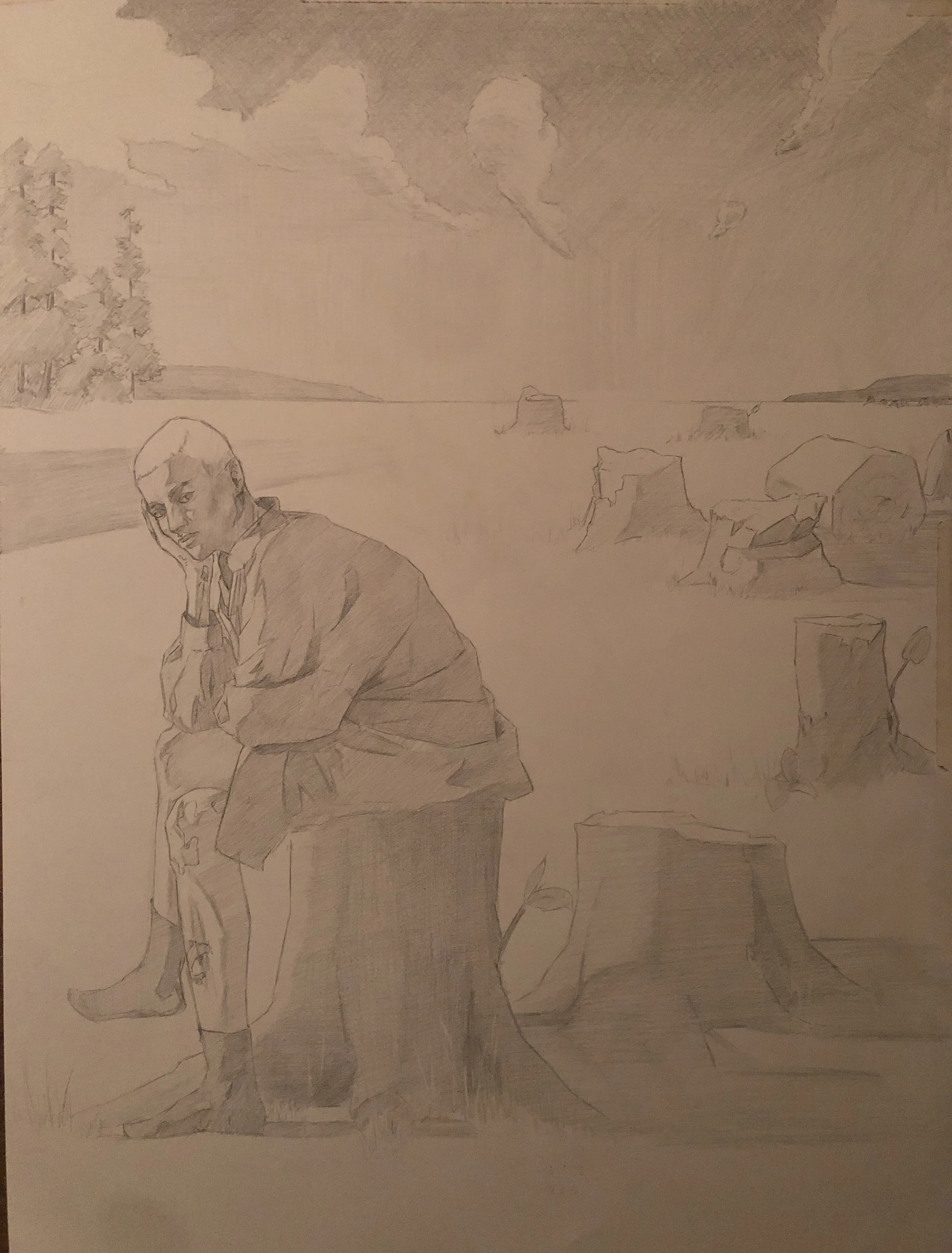 Enttäuschte Nymphe, 2022. pencil on paper - 53x49cm