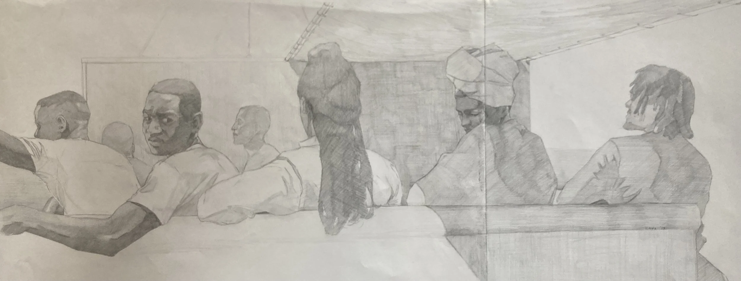  Synkope I, 2022. pencil on paper - 36x87cm