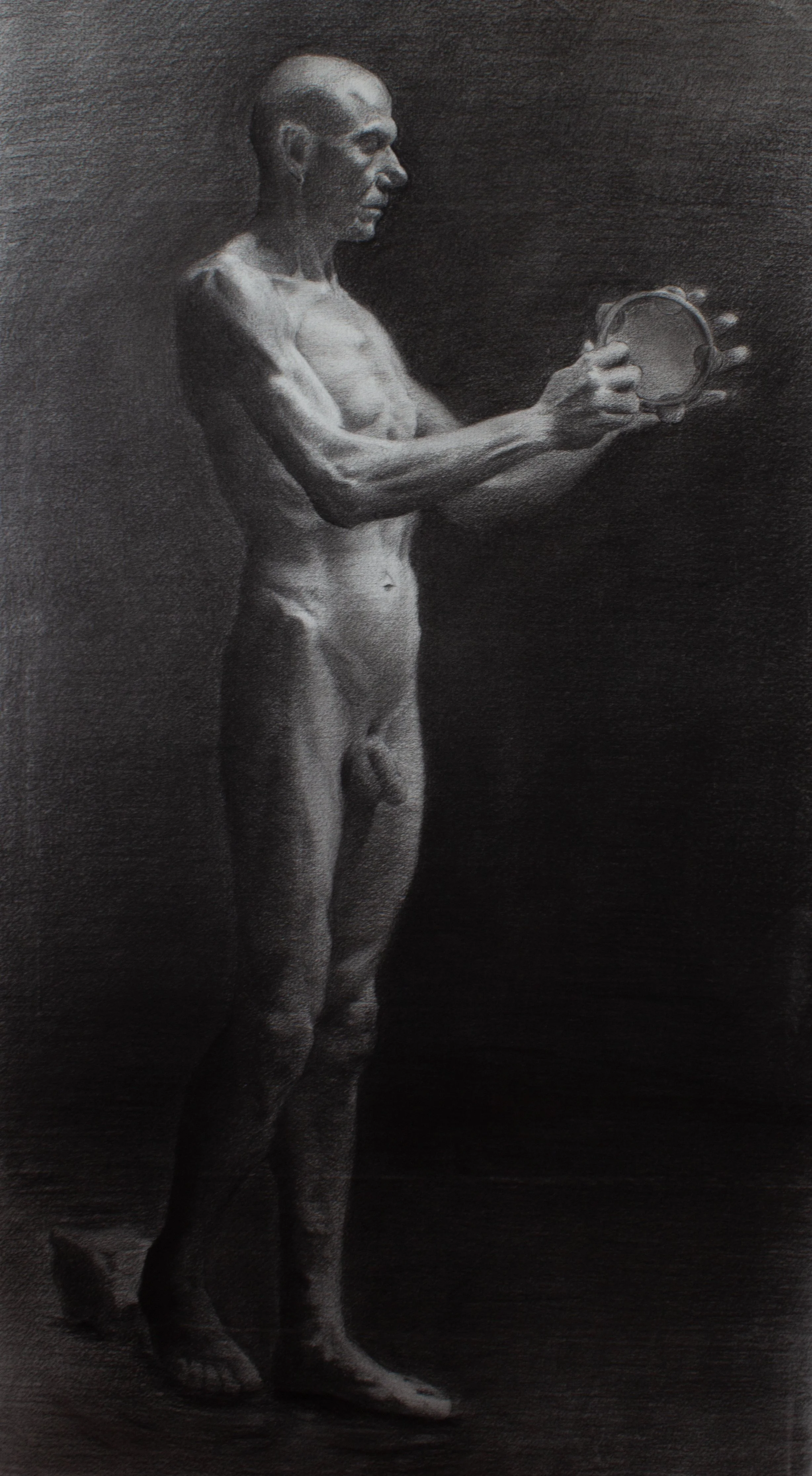 Stefano, 2022. Charcoal and white chalk on paper - 99x55cm
