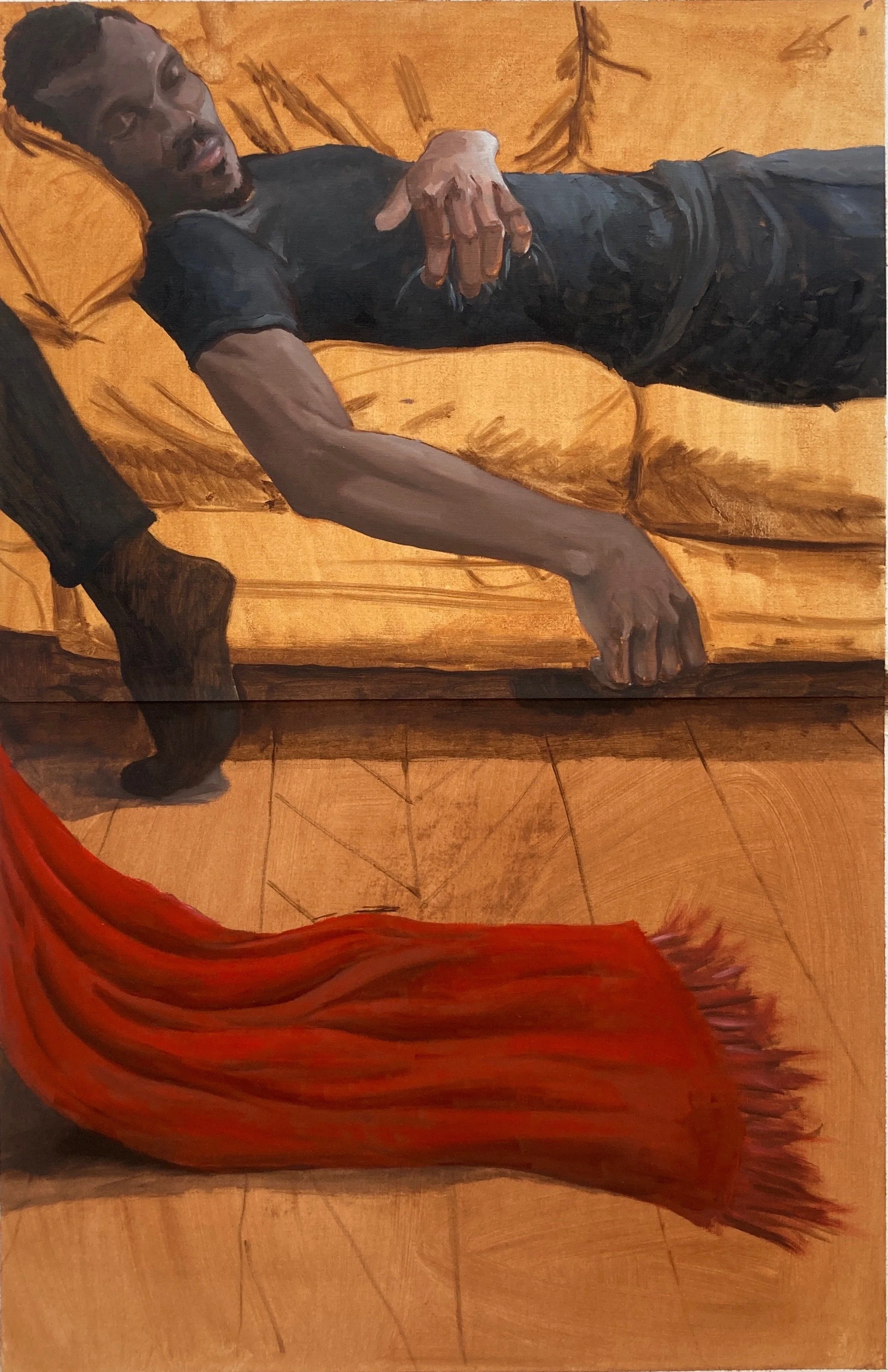 1927 - La Mort de L. Senghor, 2021. Oil on canvas - 98x65cm