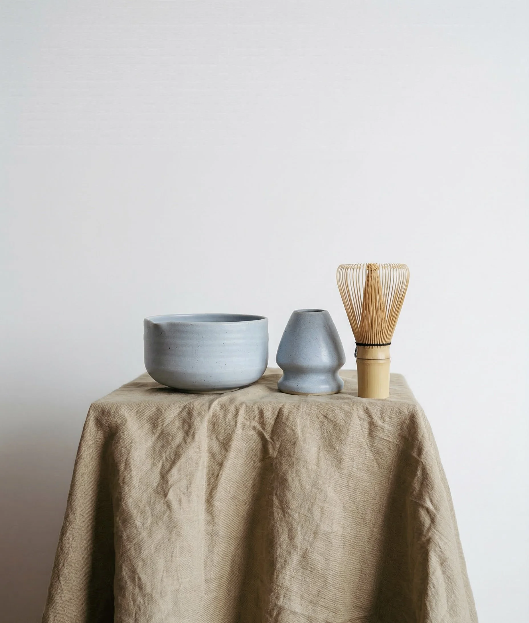 Spring Sky Stoneware Matcha Bowl Set