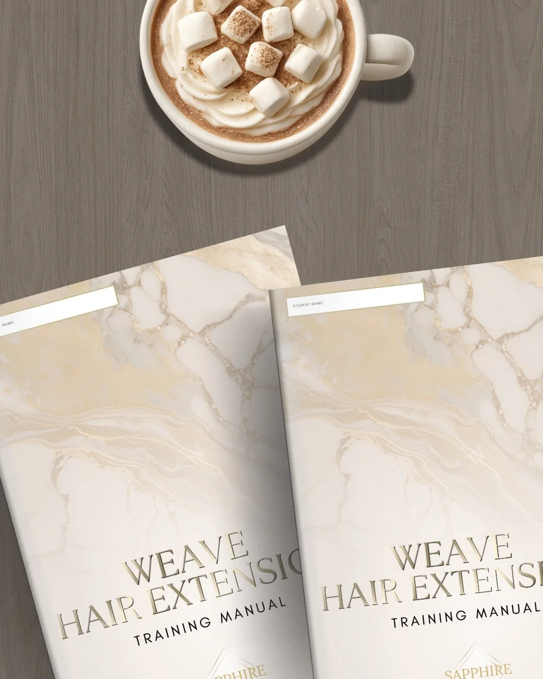 4 Training Manuals &amp; Certificate design for the lovely  Holly at @sapphirehairextensionsx ✨ 
Not only is Holly genuinely one of the nicest people to work with, but her academy is incredible. The level of care, structure and quality she puts into 