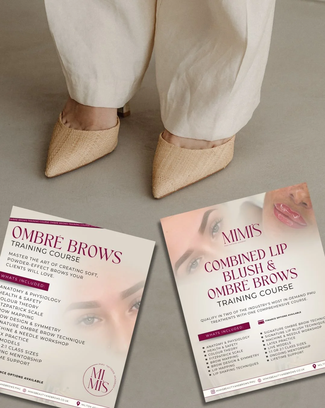 A suite of promotional course assets created for the academy&rsquo;s latest training offers, alongside bespoke printed pieces for their brand shoot.

Client 🤎 @mimisbeautyandbrows.pmu 

#GraphicDesignUK #BeautyBranding #TrainingAcademy #PMUTraining 
