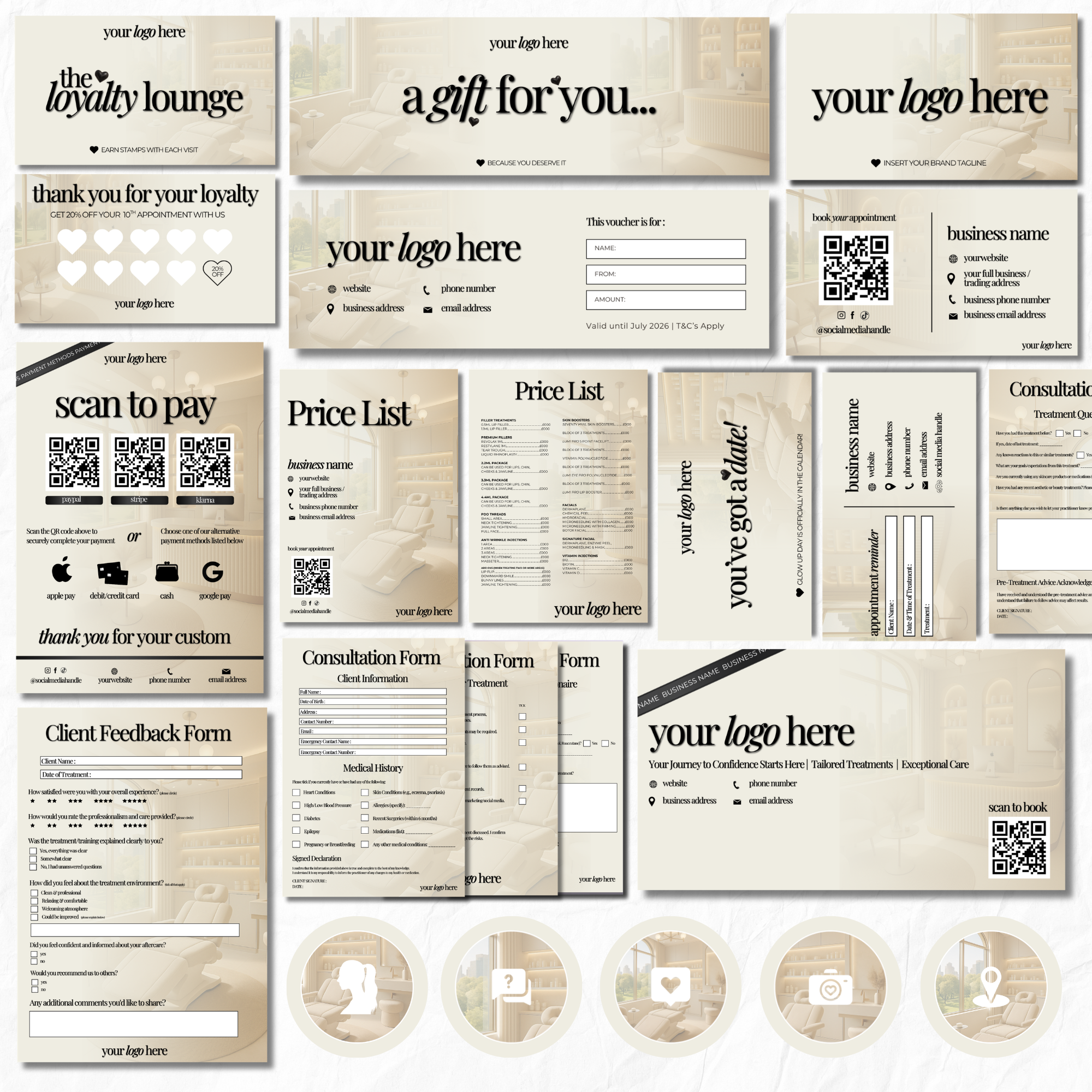 Clinic & Salon Beauty Business Branding Bundle