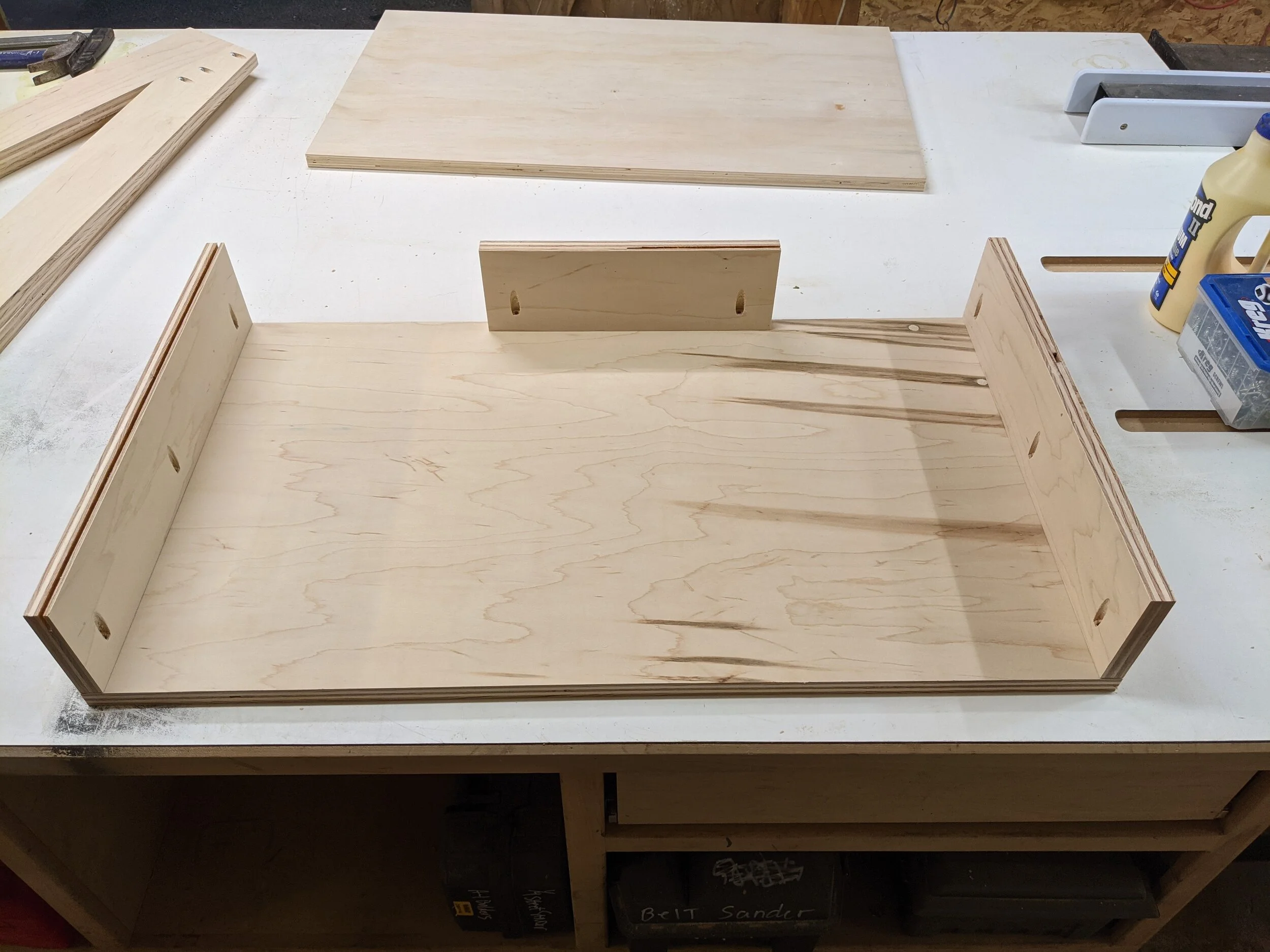 Top Assembly-Install the sides BEFORE installing bottom.