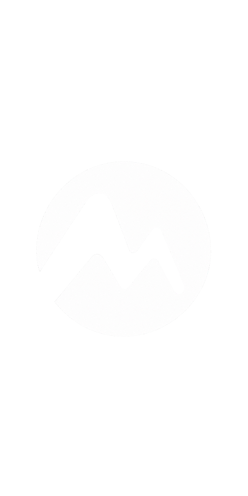 A black and white logo with mountain-like shapes inside a circle, and the words "Mountain Adventure" above it.