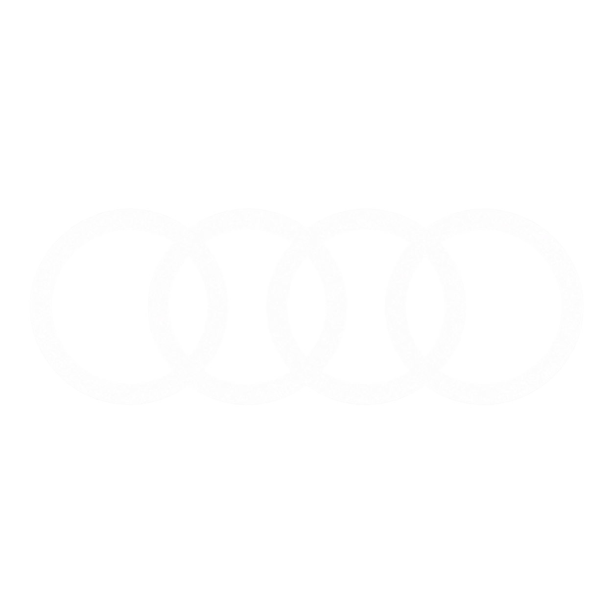 The Audi logo with five overlapping rings on a black background.