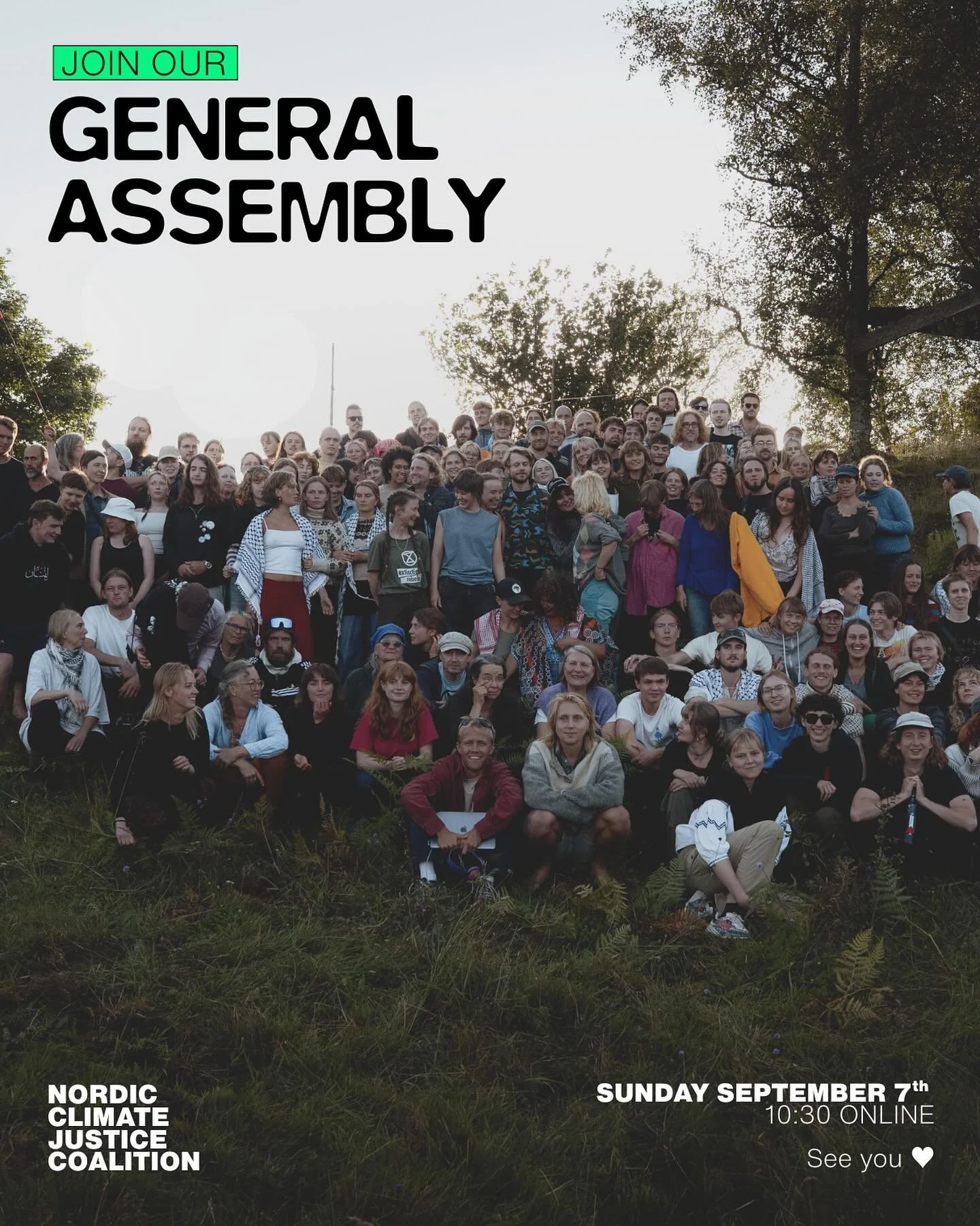 On Sunday at 10:30 we do the first official general assembly of the Nordic Climate Justice Coalition! So much has happened this last year, and following the banger action-weeks in Norway there is so much momentum for this collective organising and jo