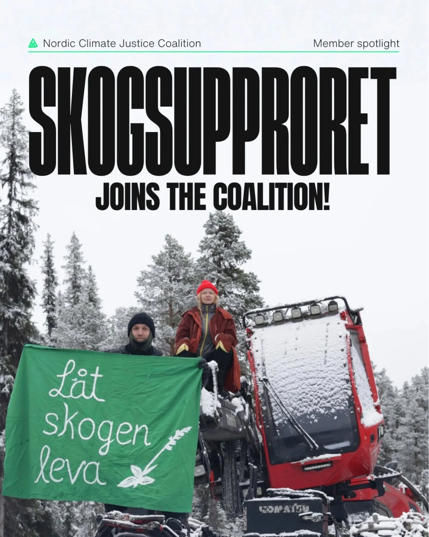 🔥Welcome SKOGSUPPROPET to the coalition!🔥
Follow their amazing work on @skogsupproret 

Are you a climate group/organisation from any of the Nordic countries!
Join our coalition now‼️
Apply on our website, link in bio🔗