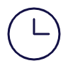 A blue clock showing the time as 3:00