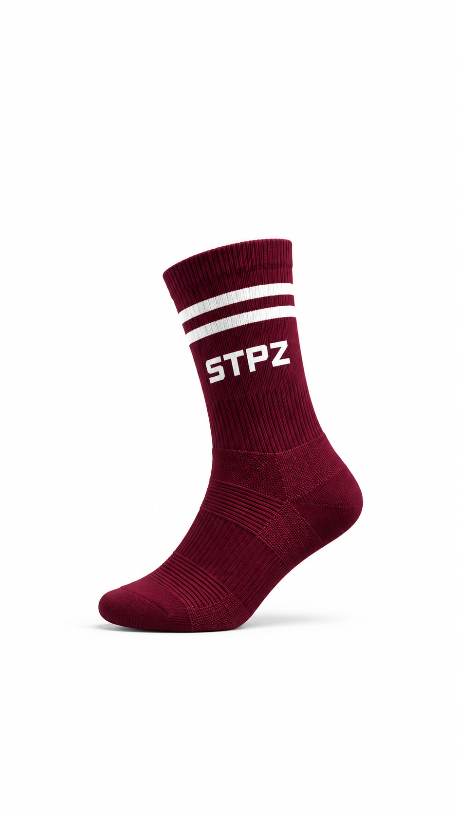 Burgundy Striped STPZ Athletic Sock.png