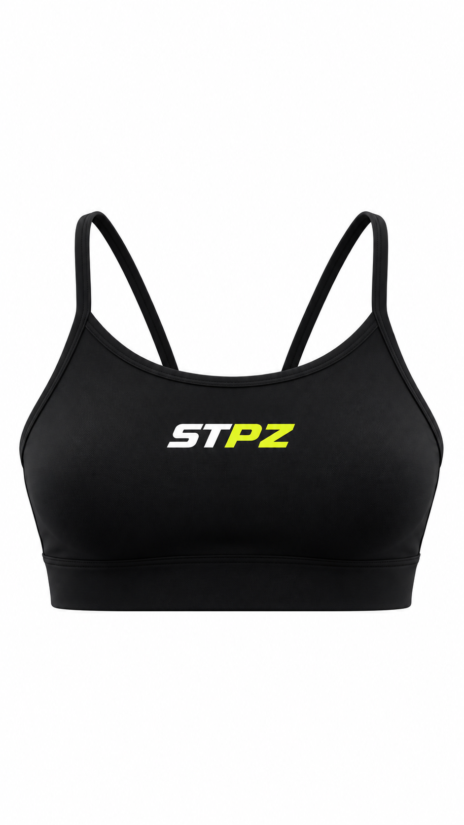 Minimal Black Sports Bra with STPZ Logo.png