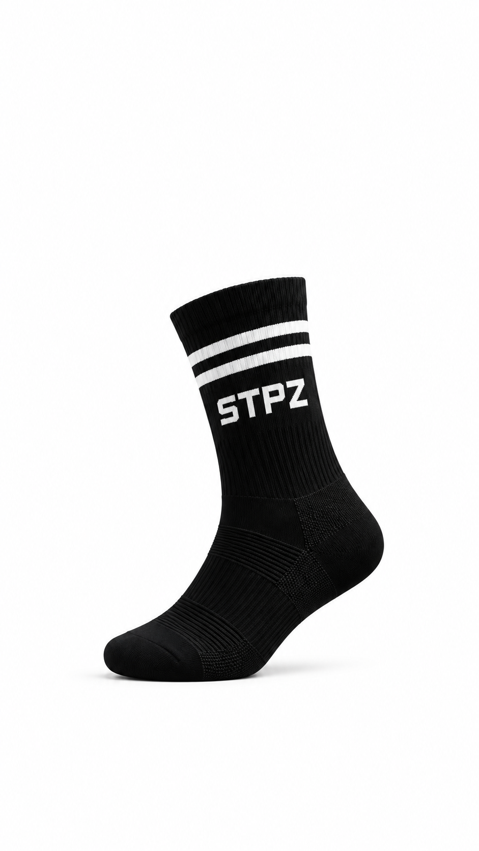 Minimal Black Athletic Sock Product Shot.png