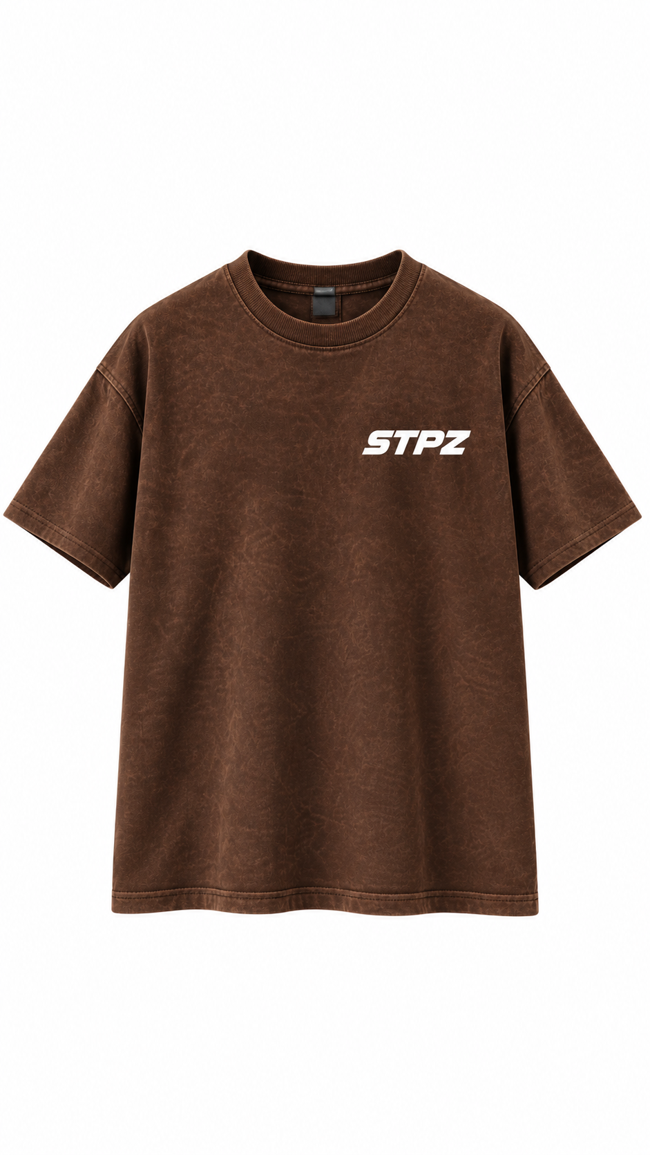 Brown Washed Oversized STPZ T-Shirt.png