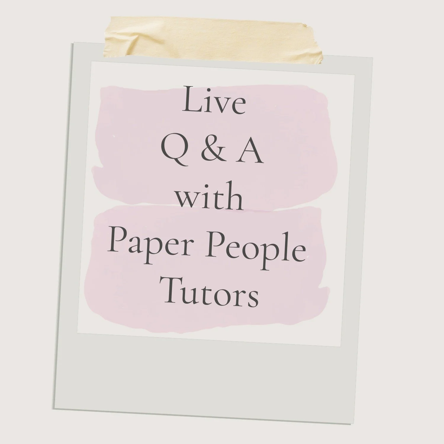 [replay]Bonus Tutor Q &amp; A Session with some of the Paper People Tutors