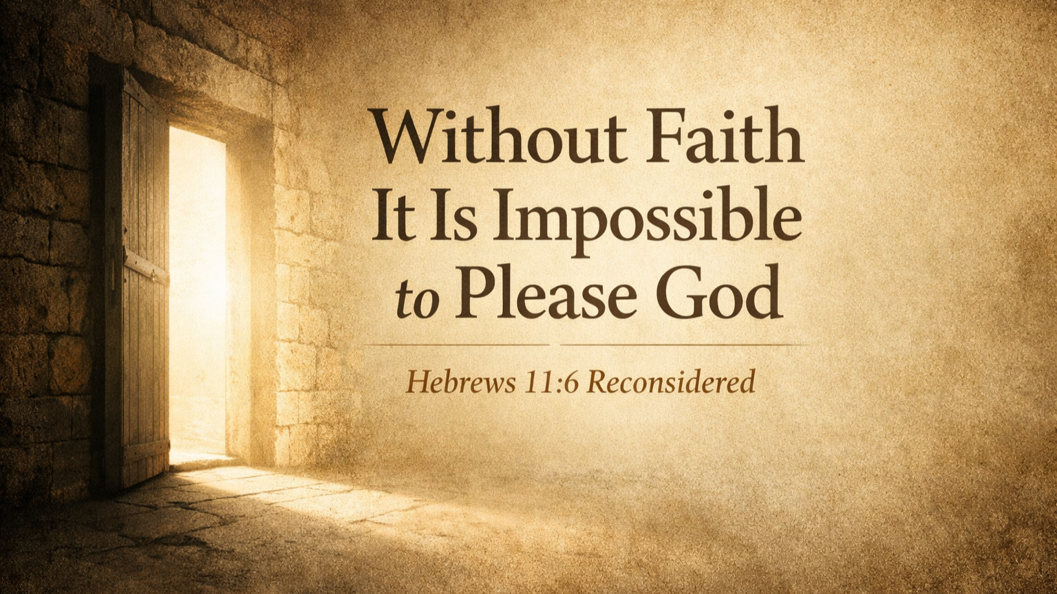 Without Faith It Is Impossible to Please God