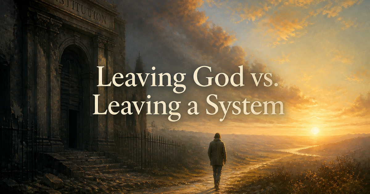 Leaving God vs. Leaving a System