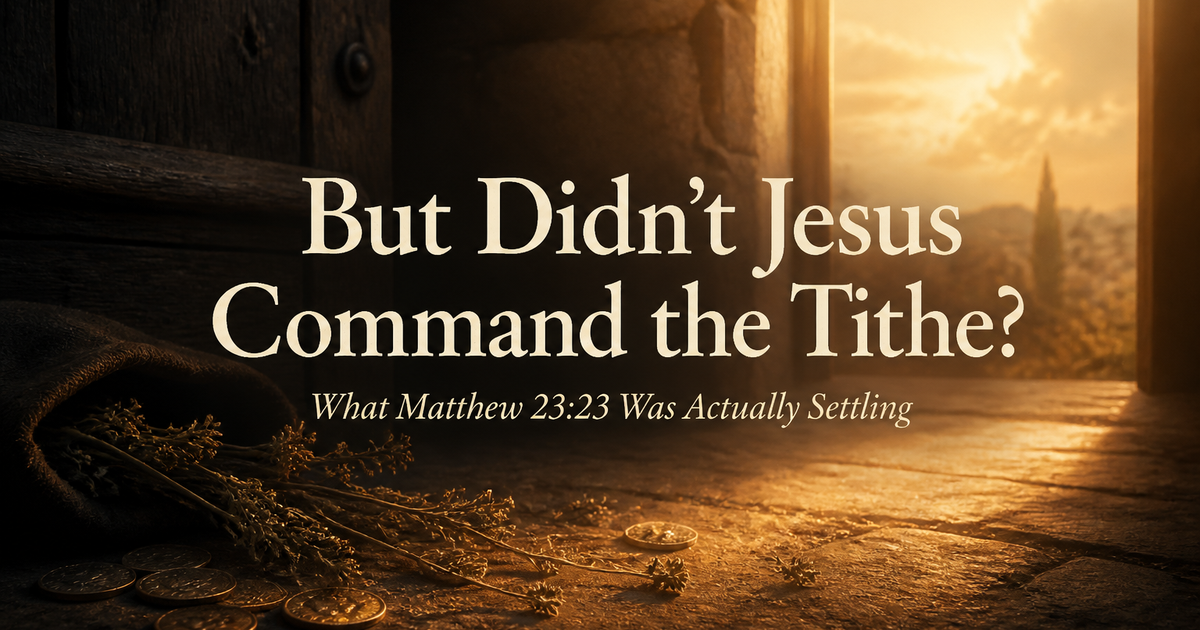 But Didn’t Jesus Command the Tithe?