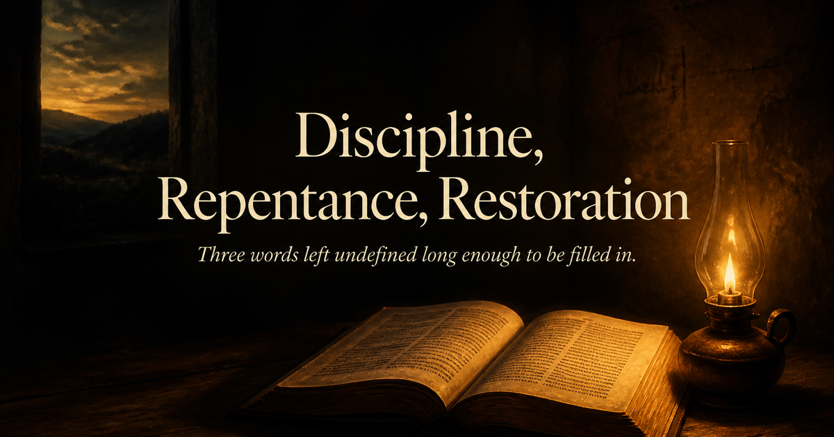 How the New Testament Defines Discipline, Repentance, and Restoration
