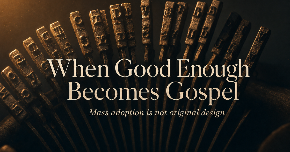 When Good Enough Becomes Gospel