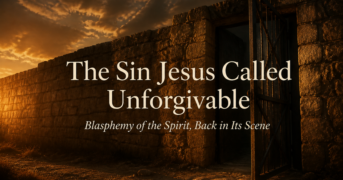 The Sin Jesus Called Unforgivable