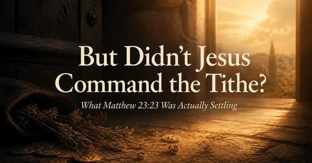 But Didn’t Jesus Command the Tithe?