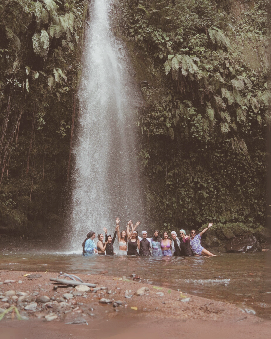 Waterfall hike in Lombok, Indonesia