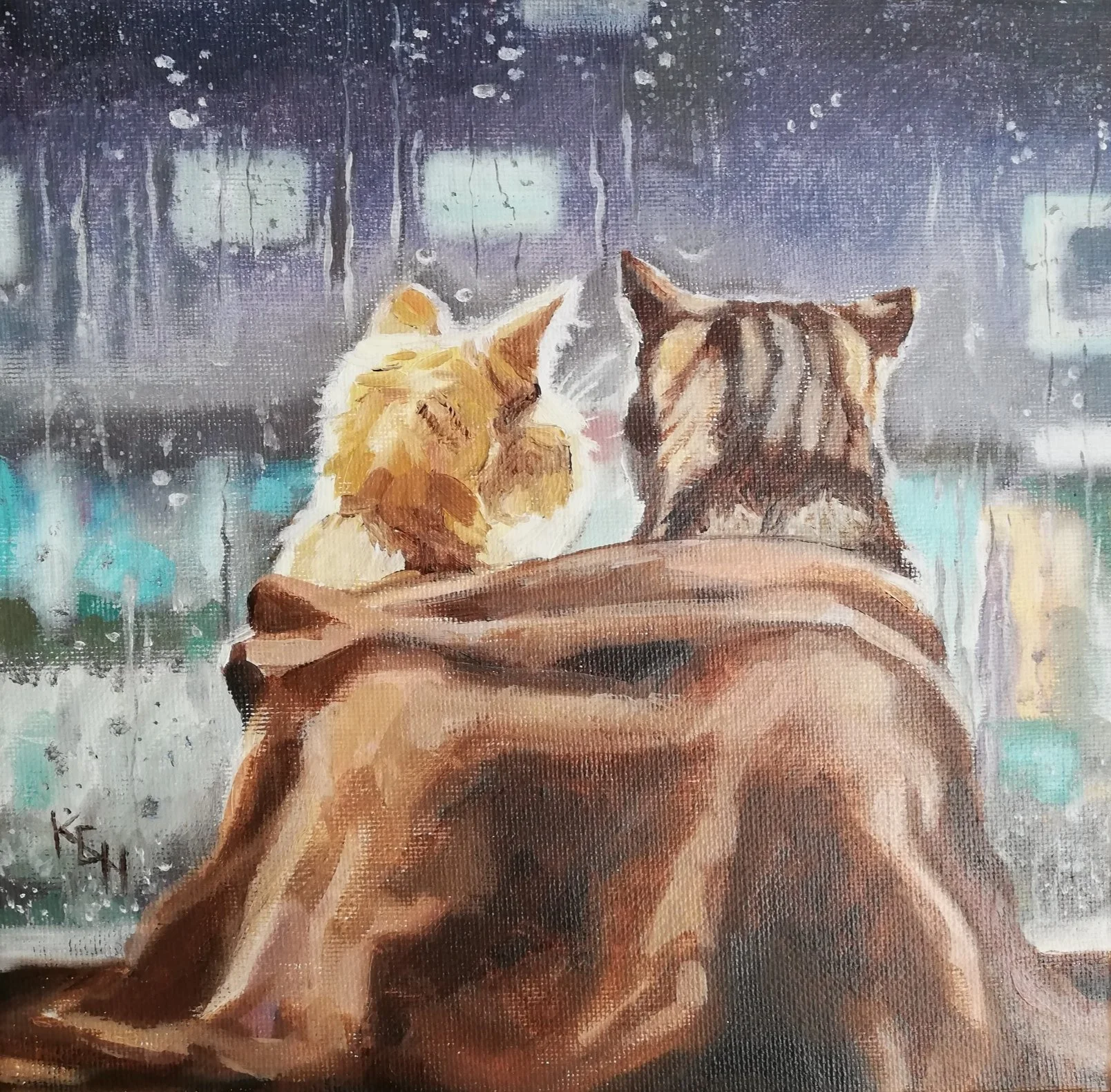 'You and I Against the World'
20 x 20cm
Oil on canvas
£85 (SOLD)
