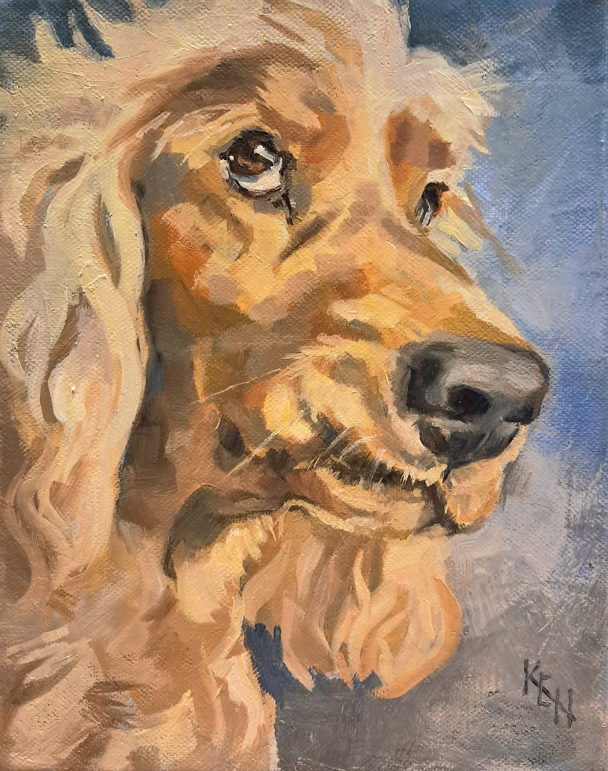 'Tucked Lip'  Oil on Canvas 10 x 8 