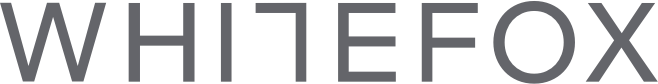 The word 'WHITEFOX' written in large, black letters on a white background.