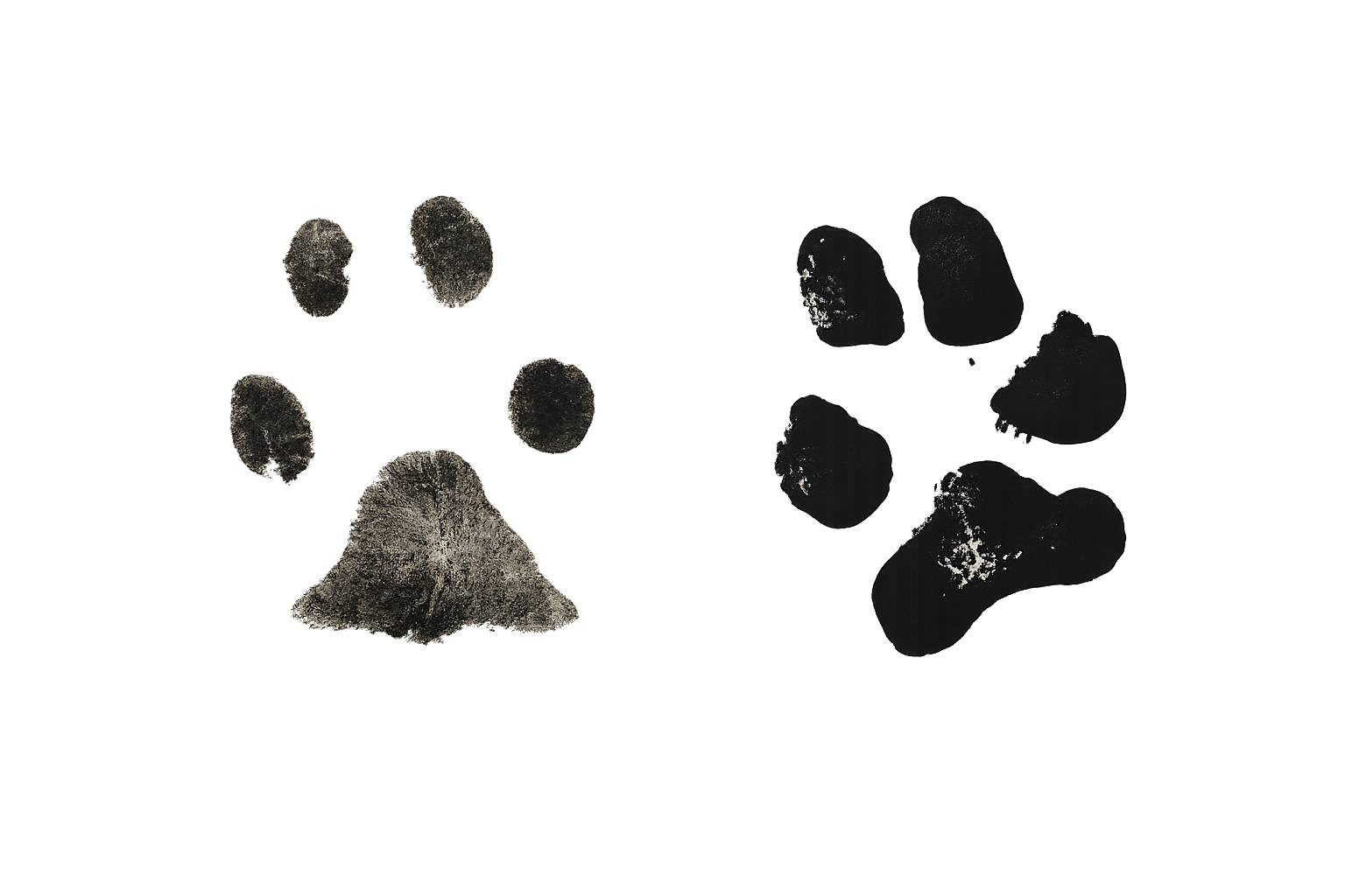 The paws behind the story of Lazy Teds Marketing; Prince and Teddy's paw prints.