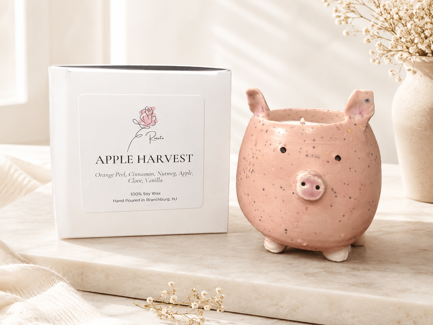 Apple Harvest Pig Candle