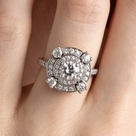 1.90ct Diamond Cluster Ring in 18k White Gold