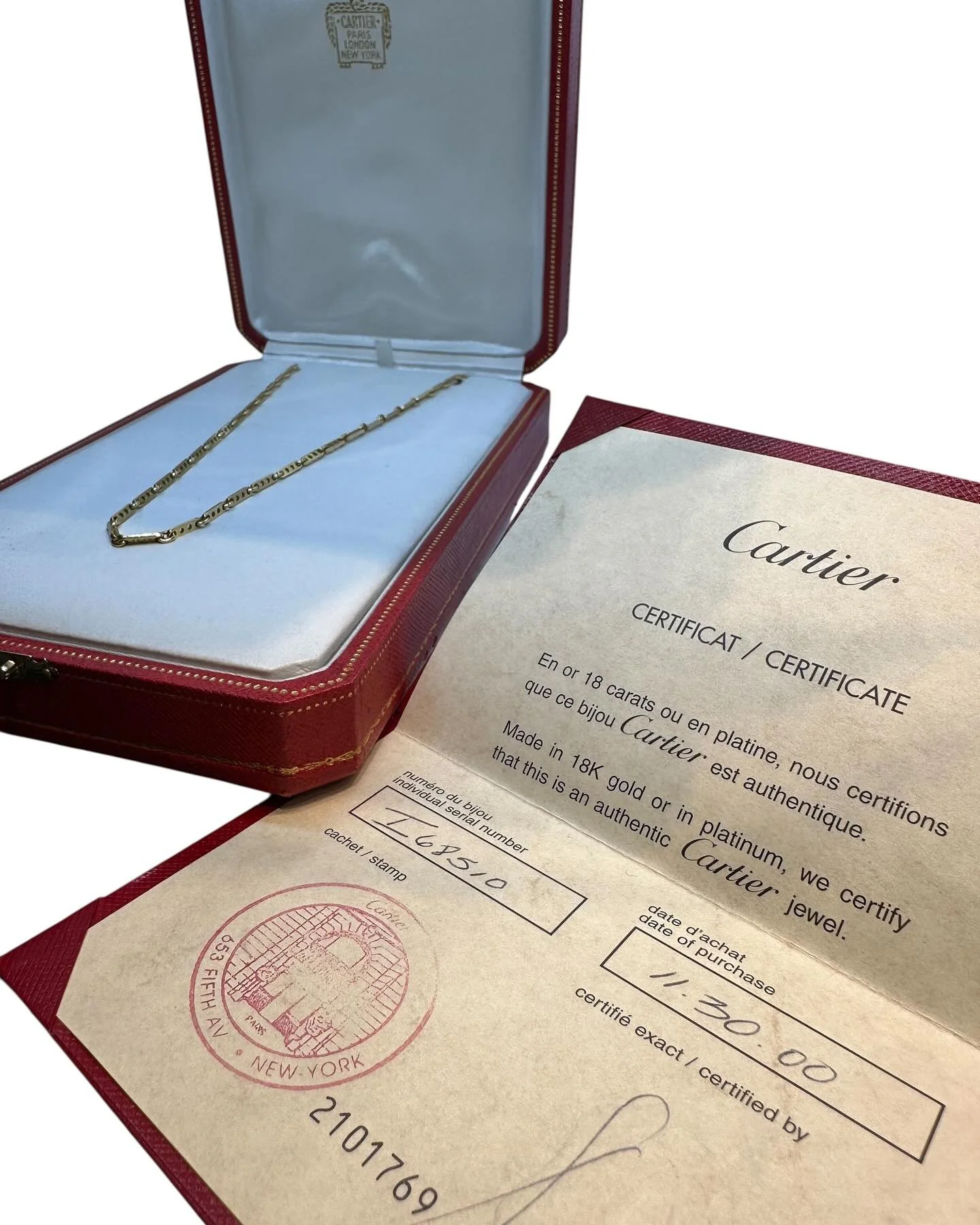 ✨ Now Available at Our Mayfair Boutique ✨

Discover timeless elegance with this rare Cartier 18k Yellow Gold Necklace, a stunning piece from one of the world&rsquo;s most iconic jewellers. Measuring 16 inches in length, its distinctive geometric link
