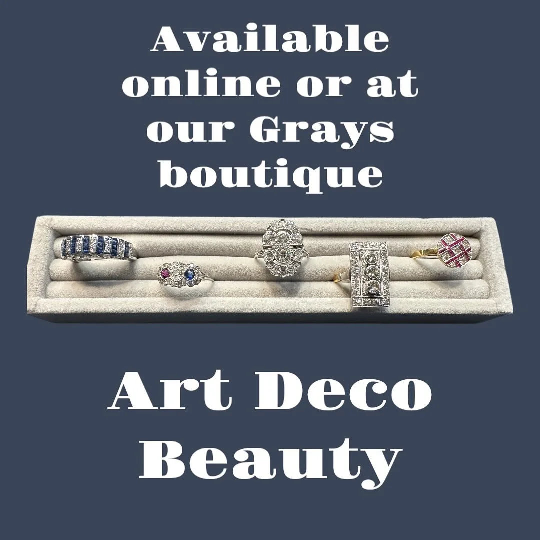 💎✨ Step into the Glamour of the Jazz Age ✨💎

We&rsquo;re thrilled to showcase this stunning collection of five original Art Deco rings, now available at our boutique at Grays Antiques in the heart of London. Each piece is a masterclass in the bold 