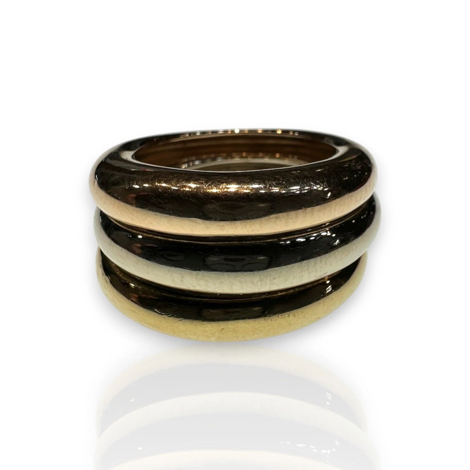 Cartier Three-Colour Gold Structured Band Ring