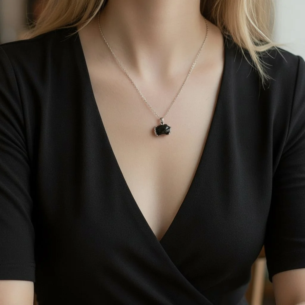 18K gold Carrera y Carrera panther necklace set with onyx and a diamond eye. Signed, hallmarked, with pouch.