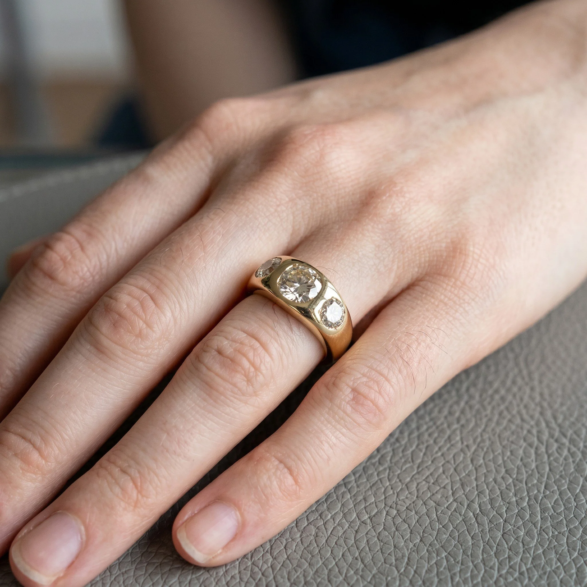1.50ct Diamond Gypsy Ring in 18k Yellow Gold