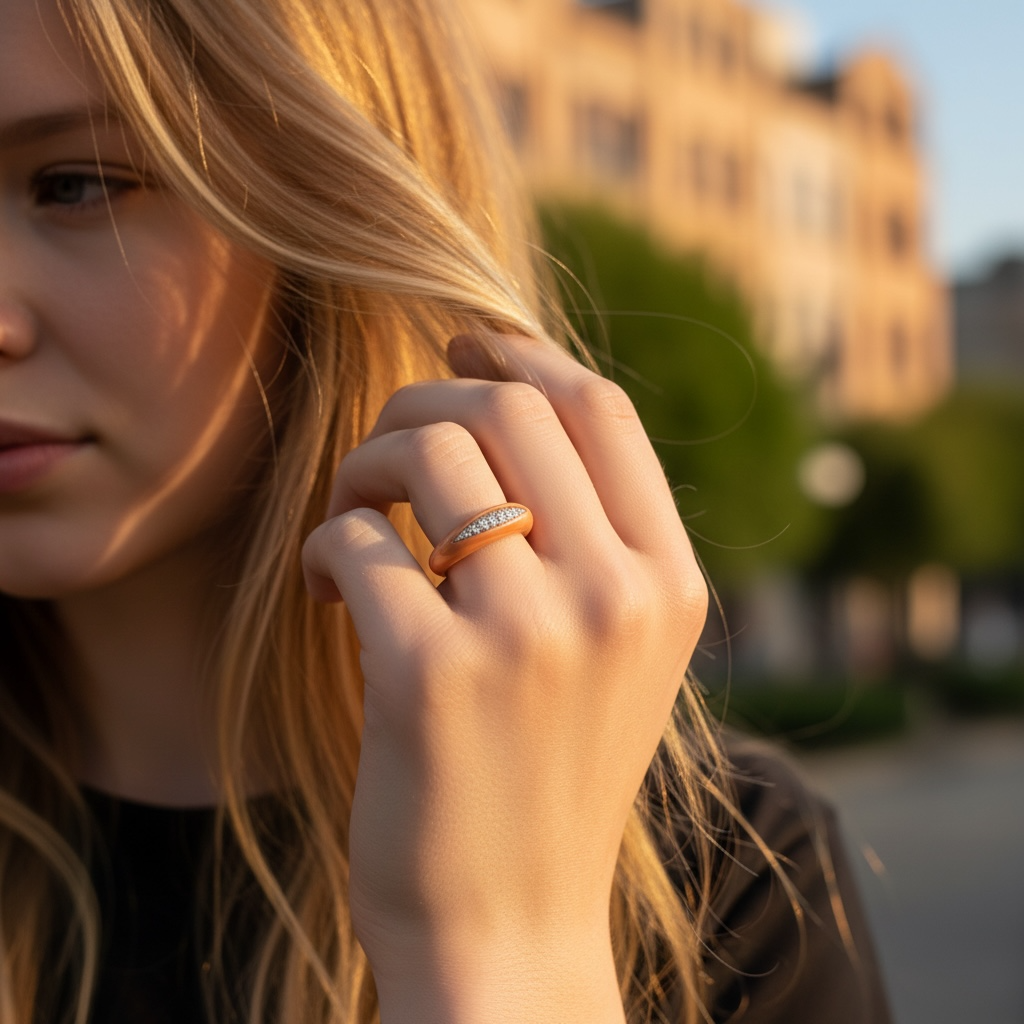 Vintage Coral and Diamond Ring in Radiant 18k Gold