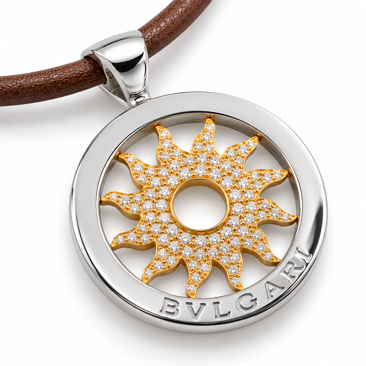 BVLGARI Tondo Sun Diamond Pendant Necklace