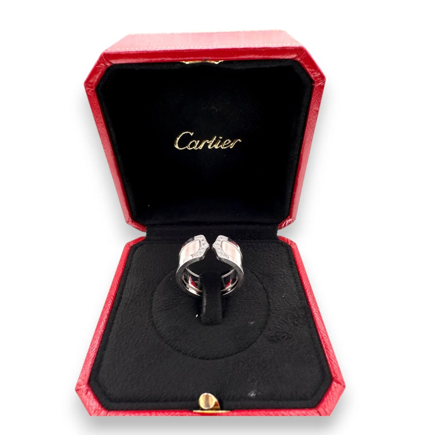 Cartier C2 Diamond Ring in 18k White Gold