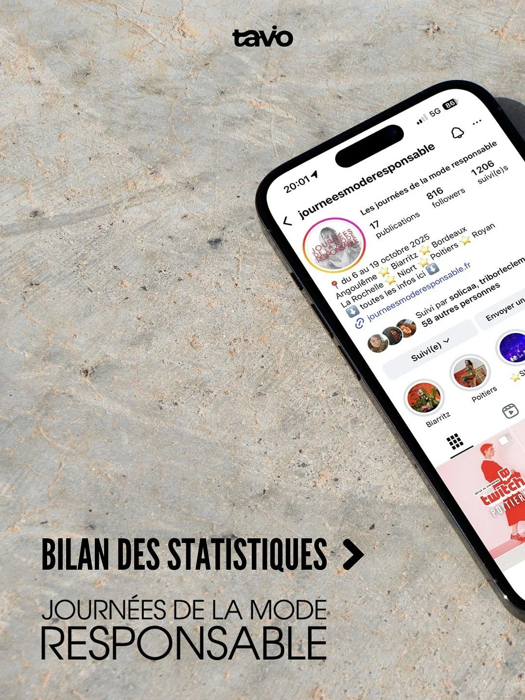 ✨ BILAN DES STATISTIQUES ✨
📍pour les @journeesmoderesponsable 
Des résultats exceptionnels sur l’Instagram des @journeesmoderesponsable qui réunissaient sept villes de la @region_nouvelle_aquitaine 🔥
L’agence TAVIO vous