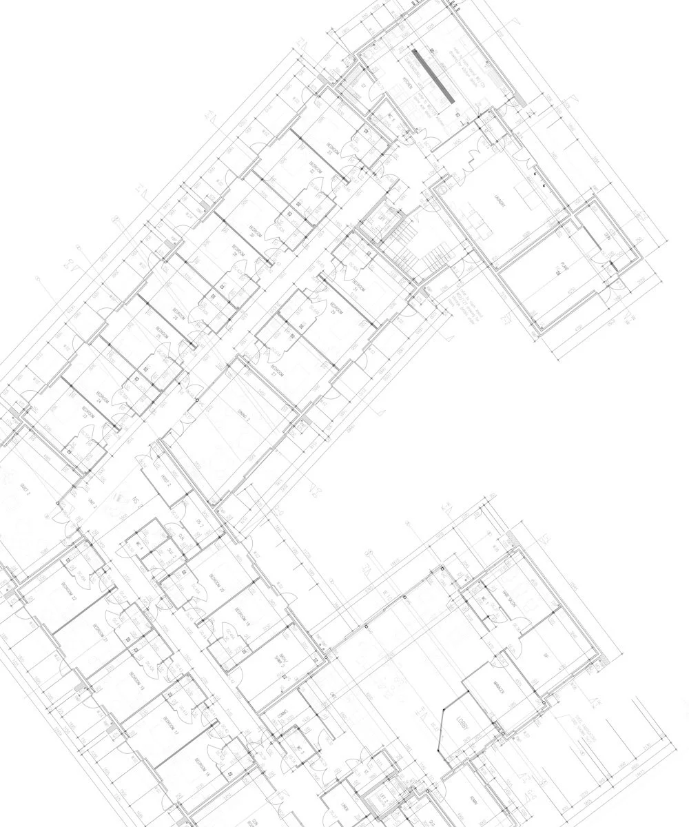 Rickett Architects Ltd — Detailed architectural floor plan — spatial zoning and internal layout for carehome scheme