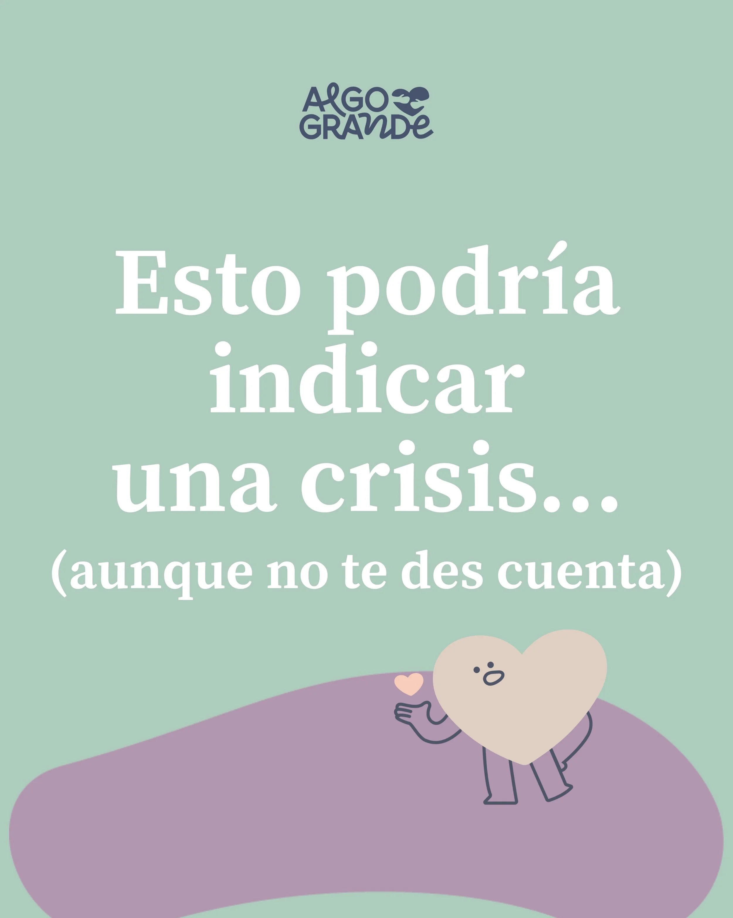 A veces la crisis no llega de golpe.

Se nota en el cansancio, en la comparaci&oacute;n constante y en dejar de reconocerte en lo que antes parec&iacute;a &ldquo;normal&rdquo;. 💔

Escucharte tambi&eacute;n es una forma de cuidarte.

&iquest;A vos qu