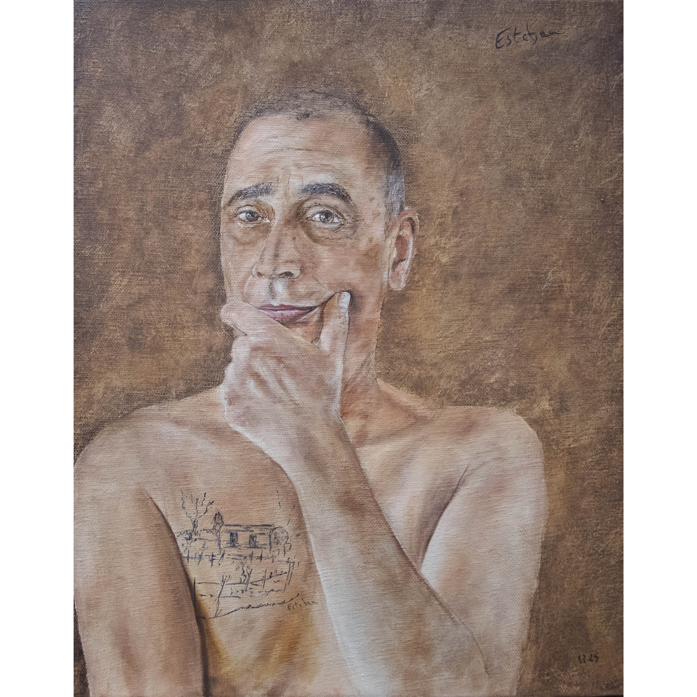 Auto portrait de l'homme à la valise 33 x 41 cm.png