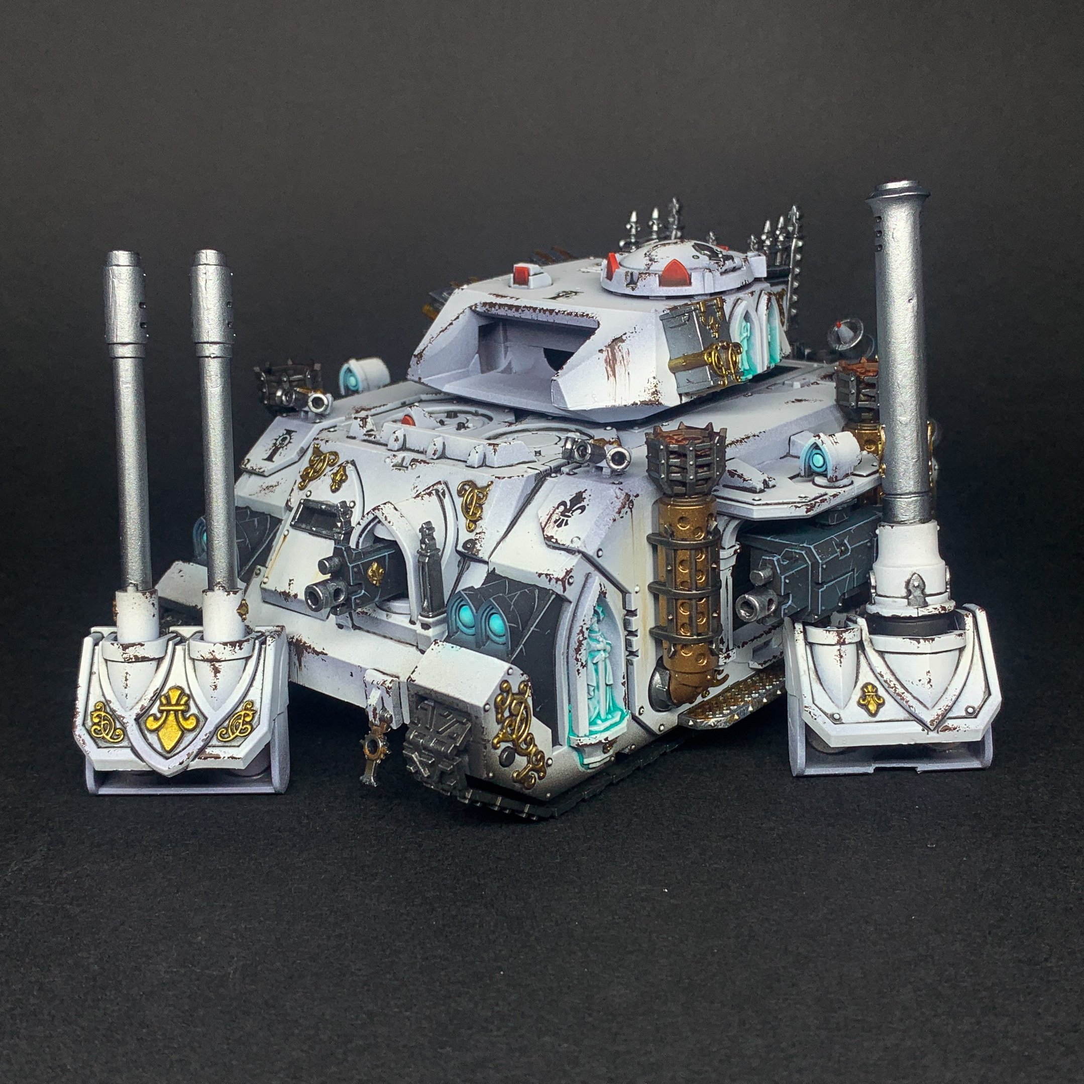 Char Tank Castigator soeurs de bataille adepta sororita, rose sacré, tabletop+ Arme aimantées, osl bleu phare