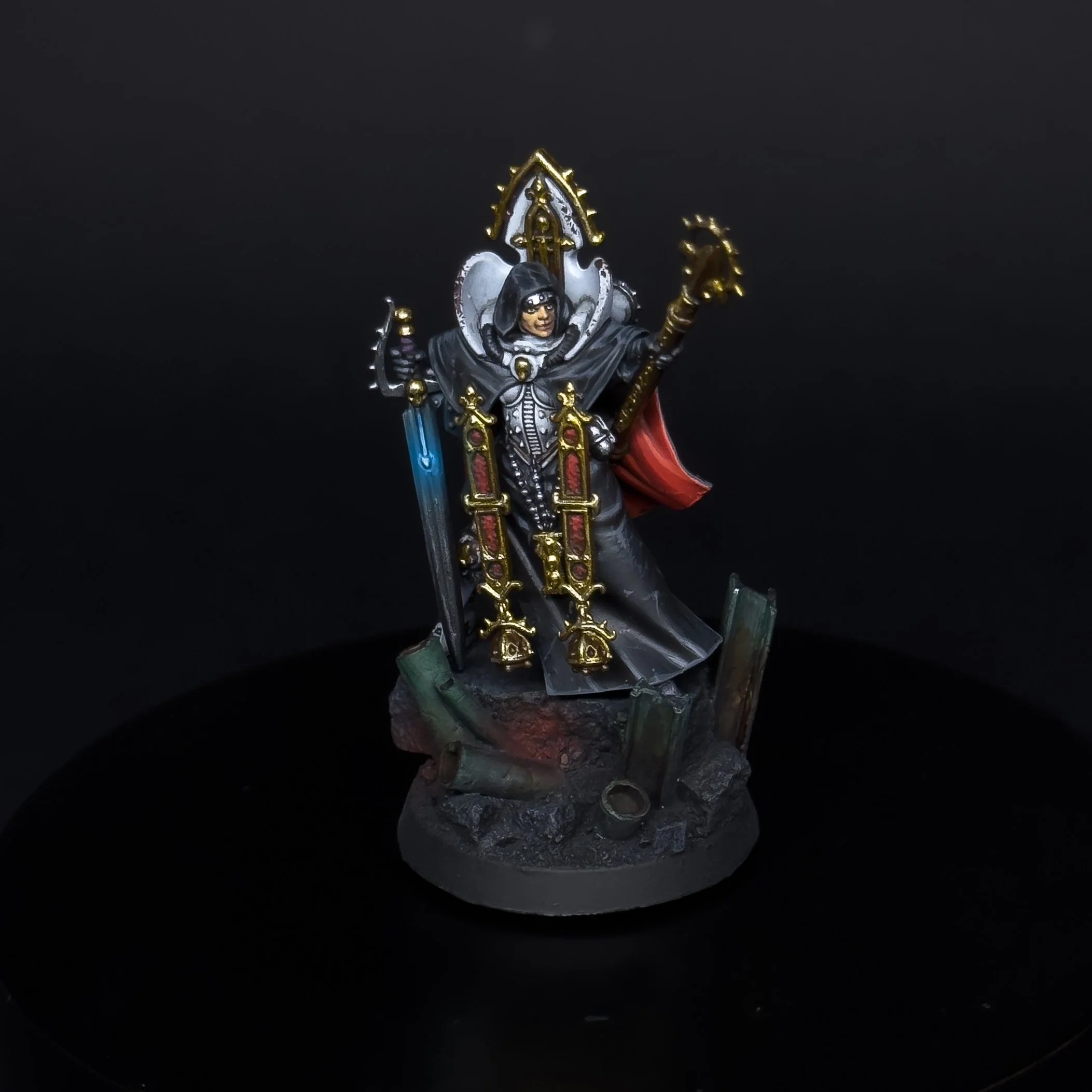 Canoness, adepta sororitas, warhammer 40 000, warhammer 40k, warhammer, soeurs de bataille, commission, service de peinture, falcon miniatures, tabletop+ level
