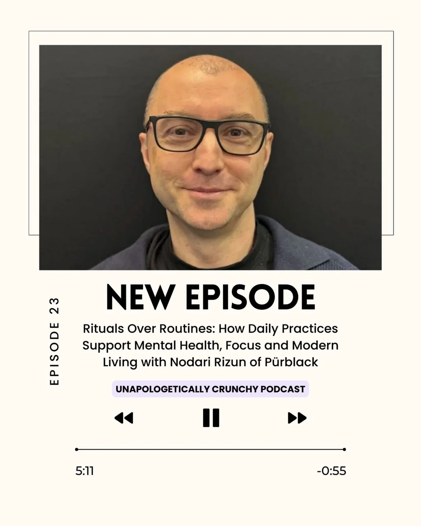 🔥 new, new episode!  we have Nodari Rizun of P&uuml;rblack(@purblackofficial )back on the show and it&rsquo;s a good one! we chat all about:

+ how intentional daily rituals support mental health, focus, and emotional wellbeing
+ the difference betw